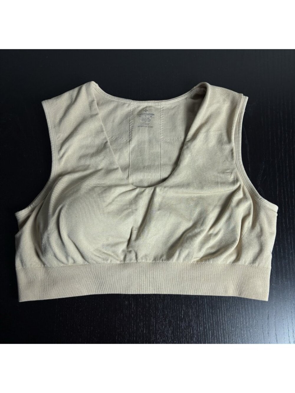 TOMMIE COPPER Womens XL Back Support Seamless Bra in Nude